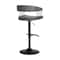 Armen Living Calista Adjustable Bar Stool in Gray Faux Leather with Golden Bronze and Black Metal LCCABACOGRY - alternate 7